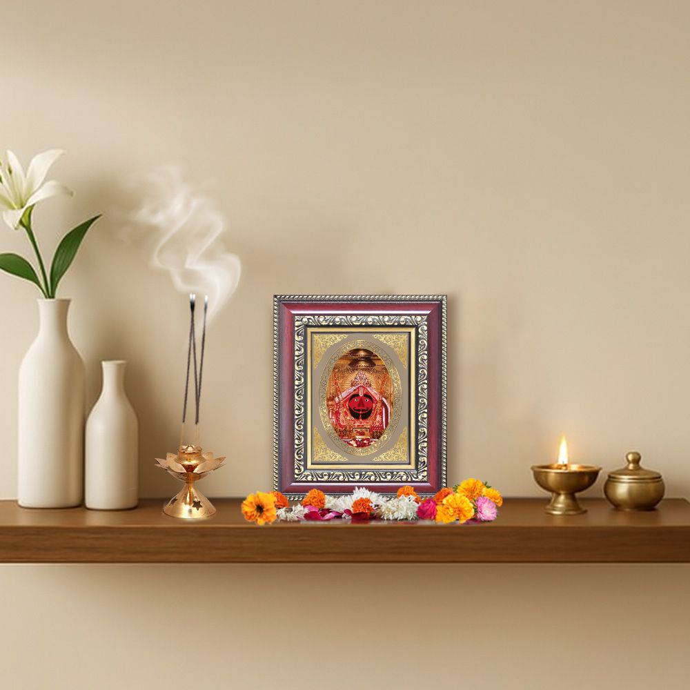 Salasar Balaji Divine Hanuman Sacred Blessings & Wish Fulfillment Royal Tabletop Frame in 24K Gold Plated Foil