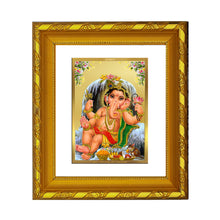 Load image into Gallery viewer, DIVINITI 24K Gold Plated Bal Ganesha Photo Frame For Home Wall Decor, Festival Gift (15.0 X 13.0 CM)
