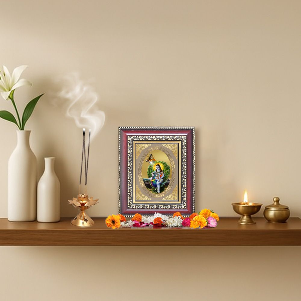 Baba Balak Nath Ji Divine Sacred Spiritual Blessings Royal Tabletop Frame in 24K Gold Plated Foil