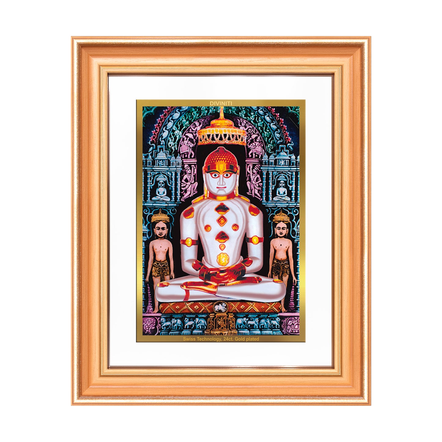 Adinath | Adishwara Tirthankara Rishabhanatha for Wall Mount Photo Frame in 24K Gold Plated Foil