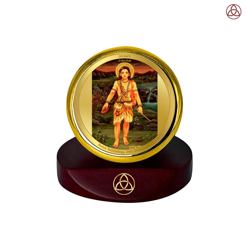 Baba Gorakhnath | Darshani For Car Dashboard Frame in 24K Gold Plated Foil
