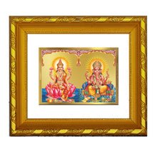 Load image into Gallery viewer, DIVINITI 24K Gold Plated Lakshmi Ganesha Photo Frame For Home Decor, TableTop, Puja Room (15.0 X 13.0 CM)
