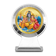 Load image into Gallery viewer, Diviniti 24K Gold Plated Shiv Parivar Frame For Car Dashboard, Home Decor &amp; Puja Room (6.2 x 4.5 CM)
