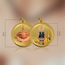 Load image into Gallery viewer, Diviniti 24K Gold Plated Ram Lalla &amp; Ram Mandir 22MM Double Sided Pendant For Men, Women &amp; Kids
