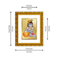 Load image into Gallery viewer, DIVINITI 24K Gold Plated Bal Gopal Wall Photo Frame For Home Decor, Tabletop, Puja (21.5 X 17.5 CM)
