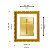 Load image into Gallery viewer, DIVINITI 24K Gold Plated Holy Cross Photo Frame For Home Wall Decor, Exclusive Gift (21.5 X 17.5 CM)
