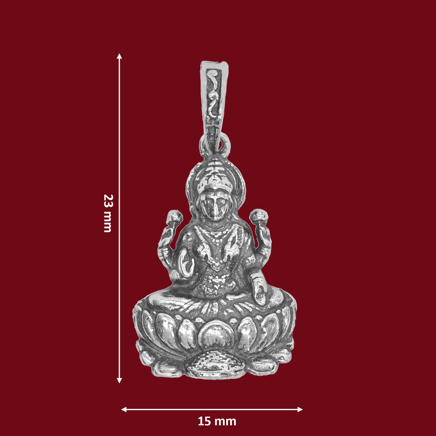 925 Pure Silver Laxmi Pendant for Men, Women & Kids Divine God Pendant for Birthday, Anniversary, Special Occasion Gift (2.3x1.5 CM 6 g)