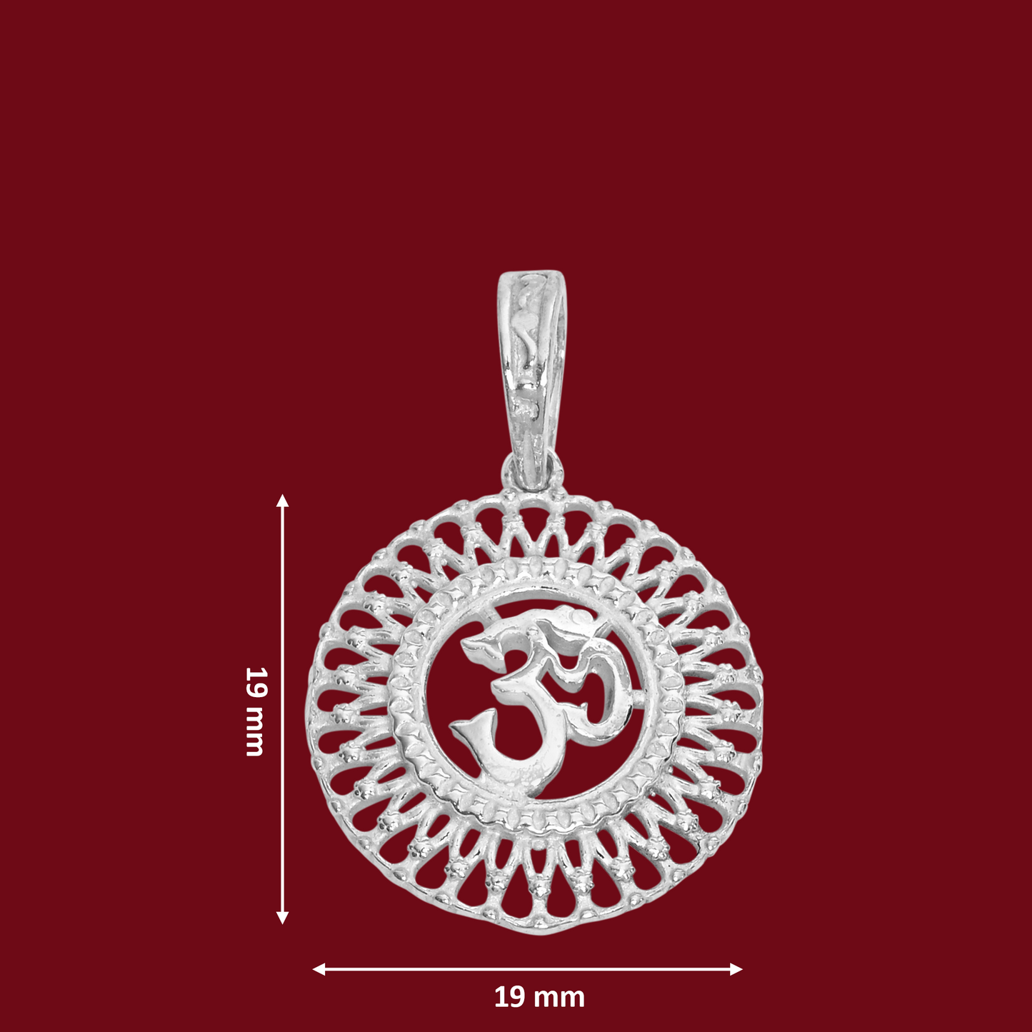 DIVINITI 925 Pure Silver Om Round Big Pendant for Men, Women & Kids Divine God Pendant for Birthday, Anniversary, Special Occasion Gift (2x2 CM 4 g)