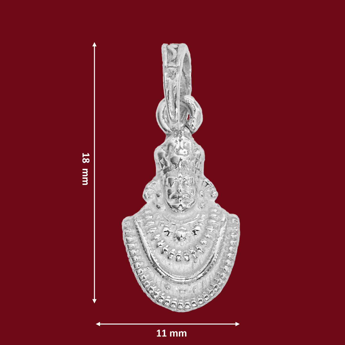 DIVINITI 925 Pure Silver Khatu Shyam Pendant for Men, Women & Kids Divine God Pendant for Birthday, Anniversary, Special Occasion Gift (1.8x1.1 CM 4 g)