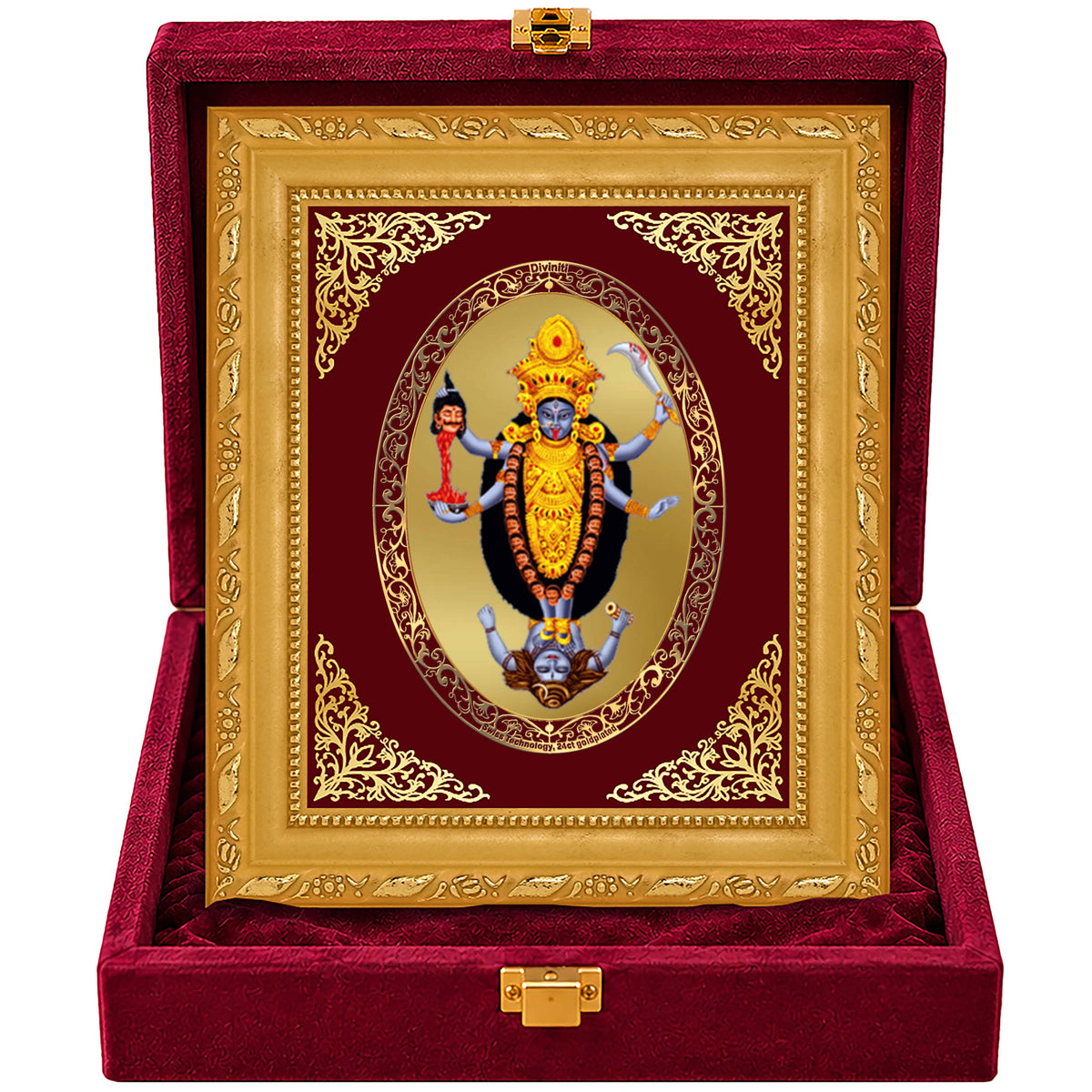 24K Gold-Plated Maa Kali Frame | Premium Gift Box | 21.5x17.5 CM
