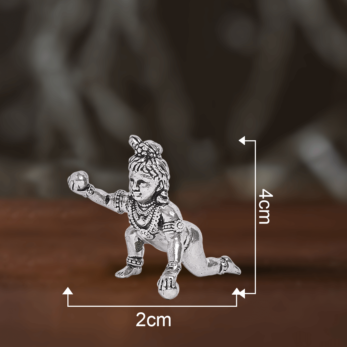 Pure Silver Sitting Bal Gopal (2x4 cm 17.5g)