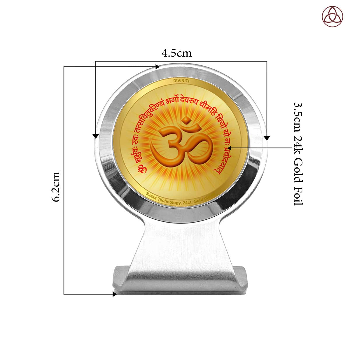 24 Karat Gold Plated Foil Divine Mantra Car Frame