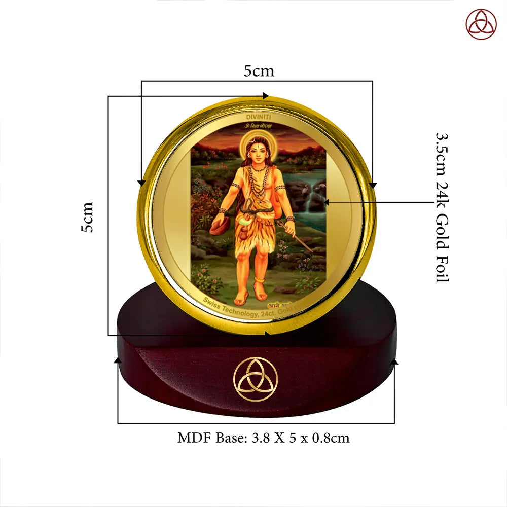 Baba Gorakhnath | Darshani For Car Dashboard Frame in 24K Gold Plated Foil