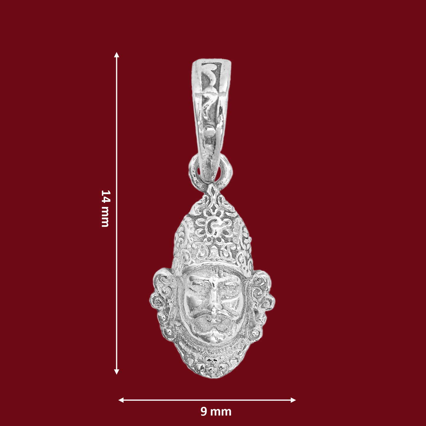 DIVINITI 925 Pure Silver Khatu Small Pendant for Men, Women & Kids Divine God Pendant for Birthday, Anniversary, Special Occasion Gift (1.4x0.9 CM 2 g)