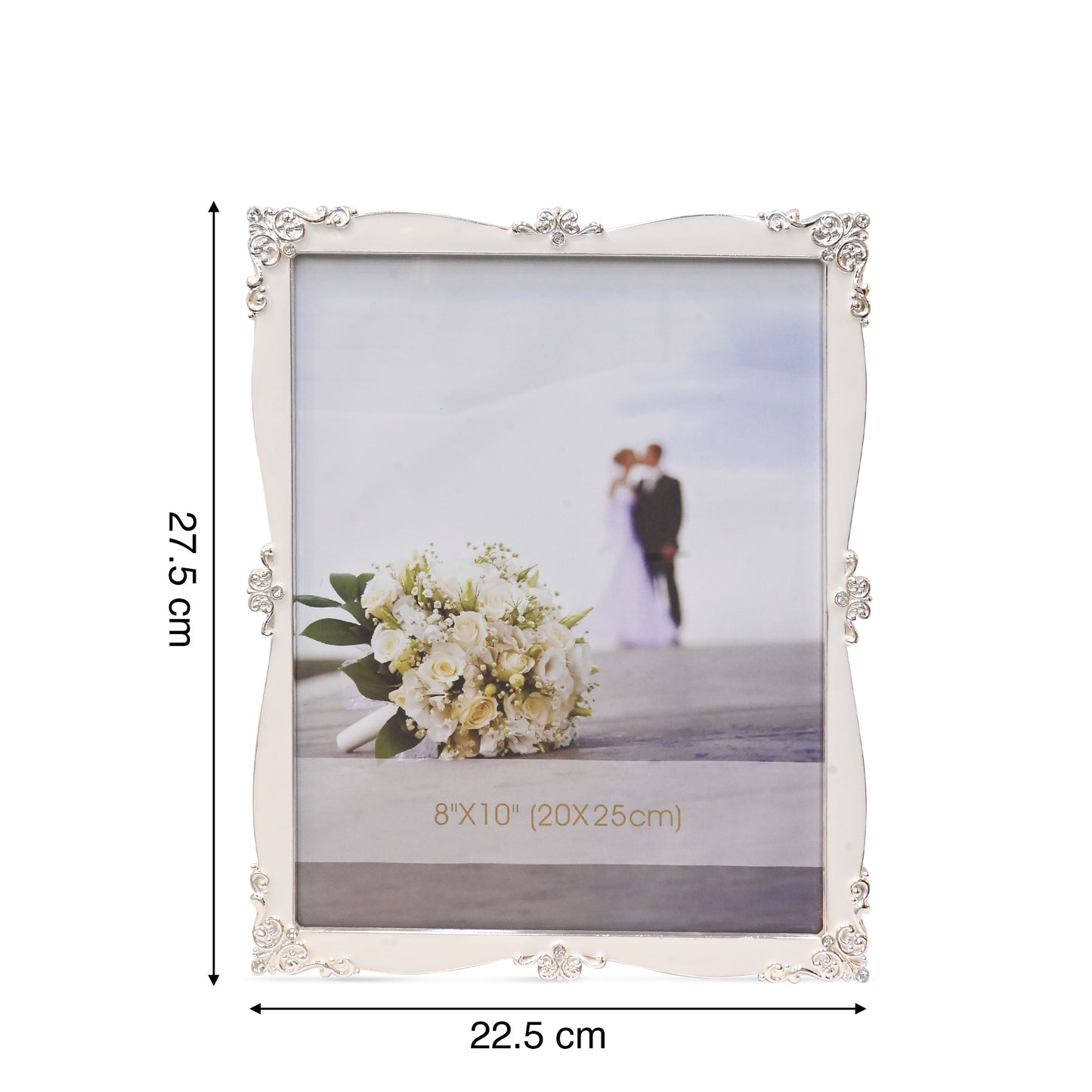 DIVINITI 999 Silver Plated Photo Frame for Luxurious Home Office Décor, Wall Hanging Beautiful Diwali Gift (22.5x27.5 CM)