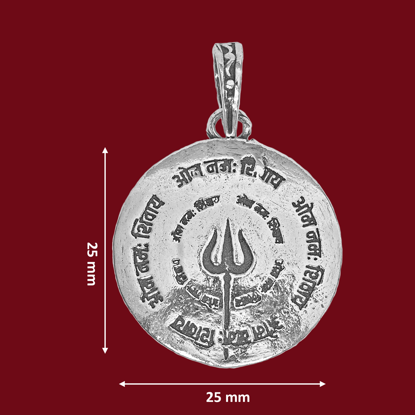 DIVINITI 925 Pure Silver Trishul Round Pendant For Men, Women & Kids Divine God Pendant For Birthday, Anniversary, Special Occasion Gift (2.5x2.5 CM 10 g)