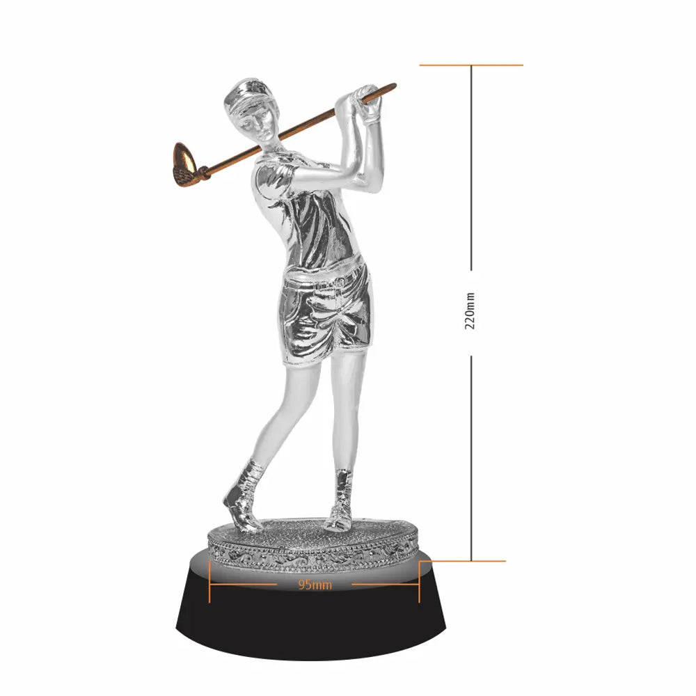 999 Silver Plated Golf Trophy Swing to Victory Award for Elite Golfer