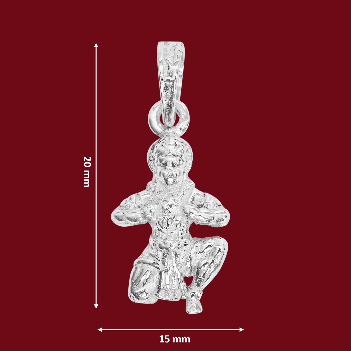 DIVINITI 925 Pure Silver Hanuman Ram Pendant For Men, Women & Kids Divine God Pendant For Birthday, Anniversary, Special Occasion Gift (2x1.5 CM 4 g)