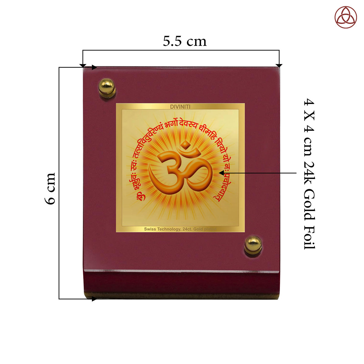 24 Karat Gold Plated Foil Divine Mantra Car Frame