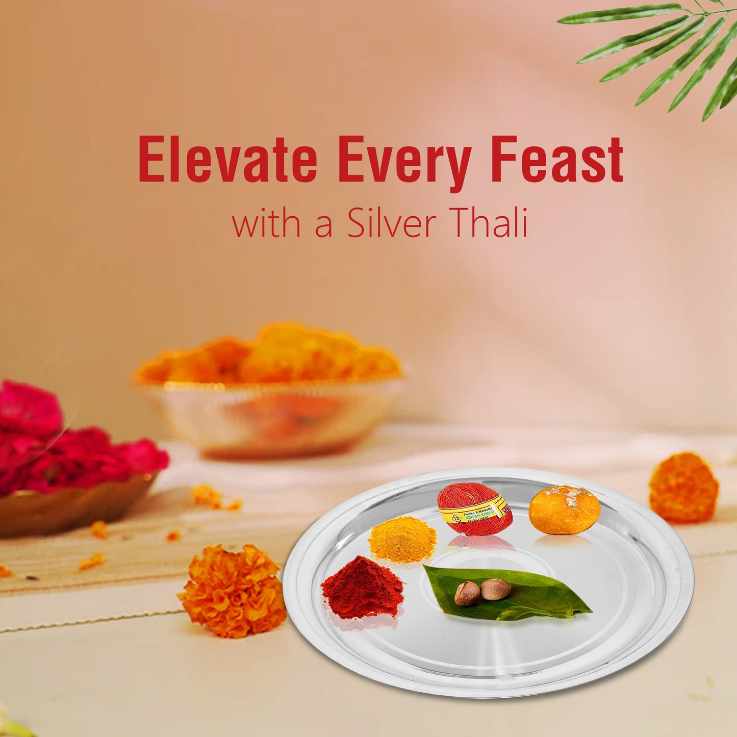 925 Pure Silver Thali Exquisite Elegance for Every Occasion for Home & Office Décor, Puja Room Diwali Gift (217g)