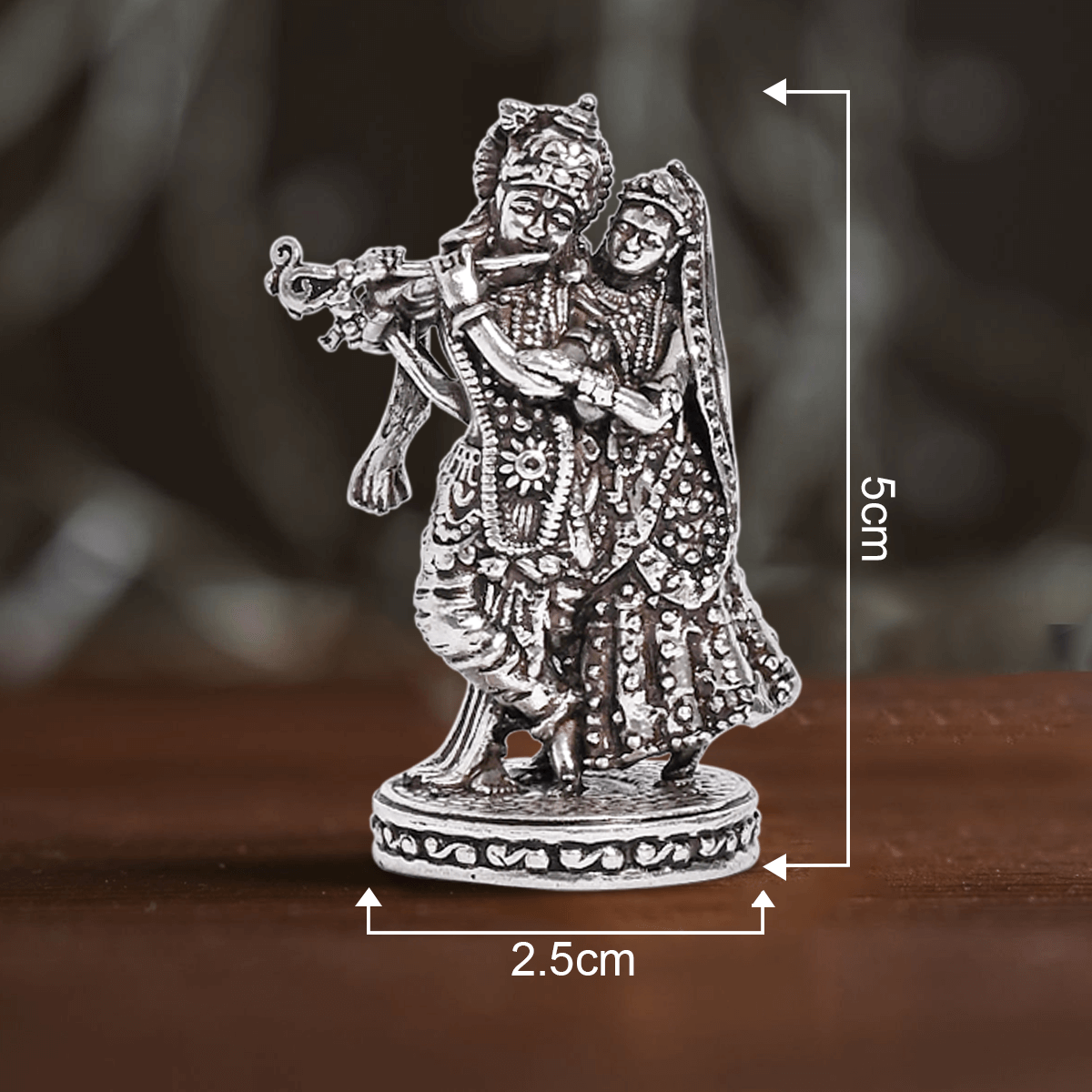 Pure Silver Radha Krishna Idol (2.5x5 cm 52g)