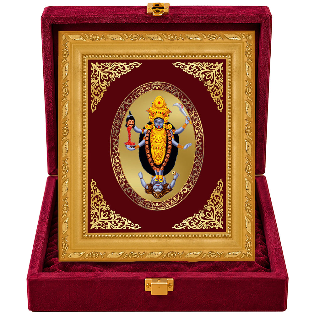 24K Gold-Plated Maa Kali Frame | Premium Gift Box | 16x13.5 CM
