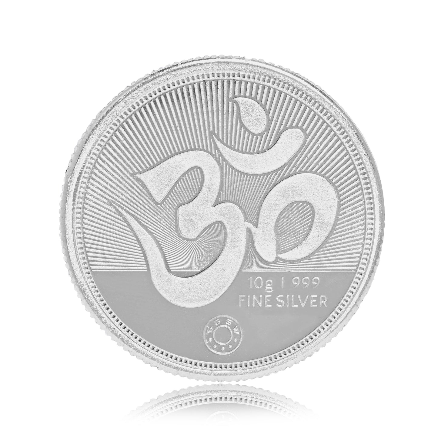 Pure Silver Coin Featuring Laxmi Ganesh with Om A Symbol of Prosperity and Spirituality for Home & Office Décor, Puja Room Diwali Gift (10g)