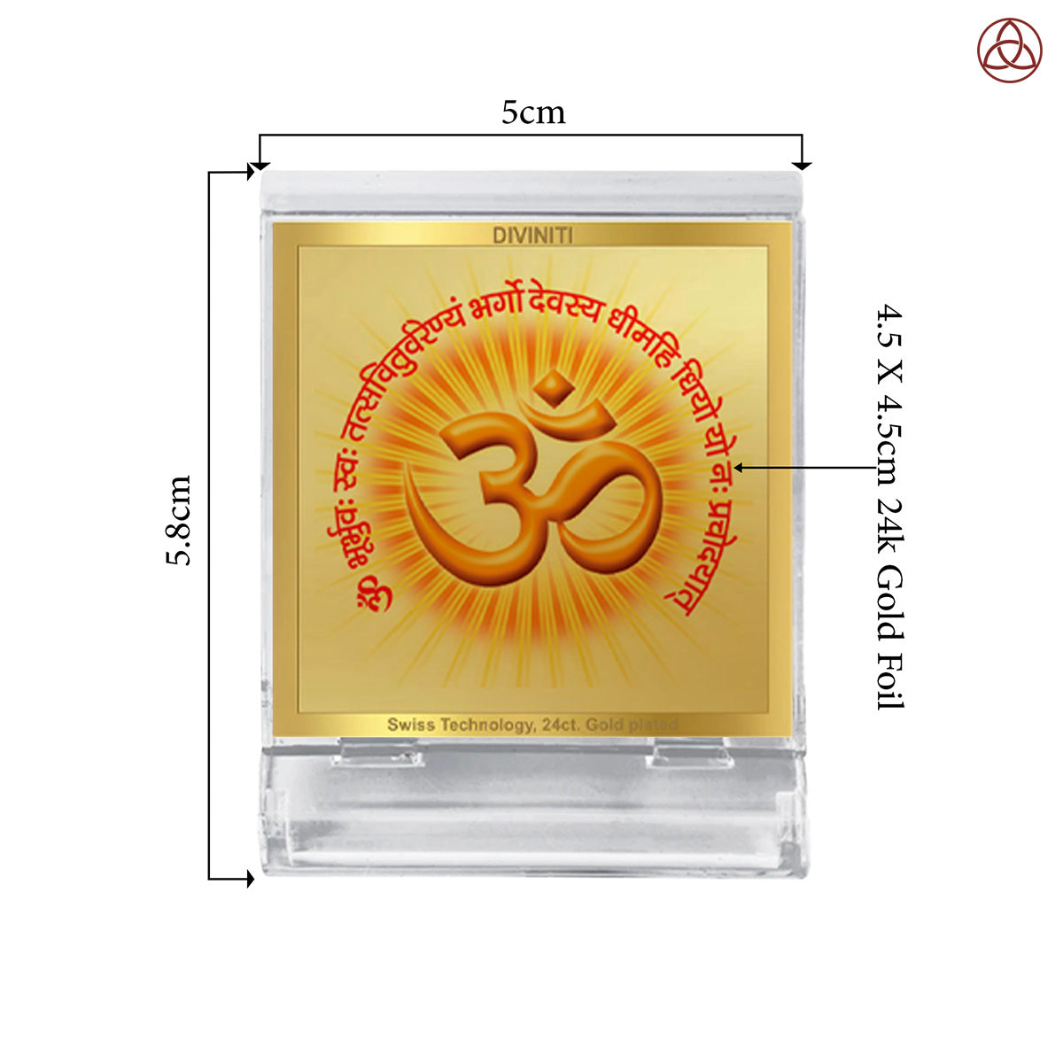 24 Karat Gold Plated Foil Divine Mantra Car Frame