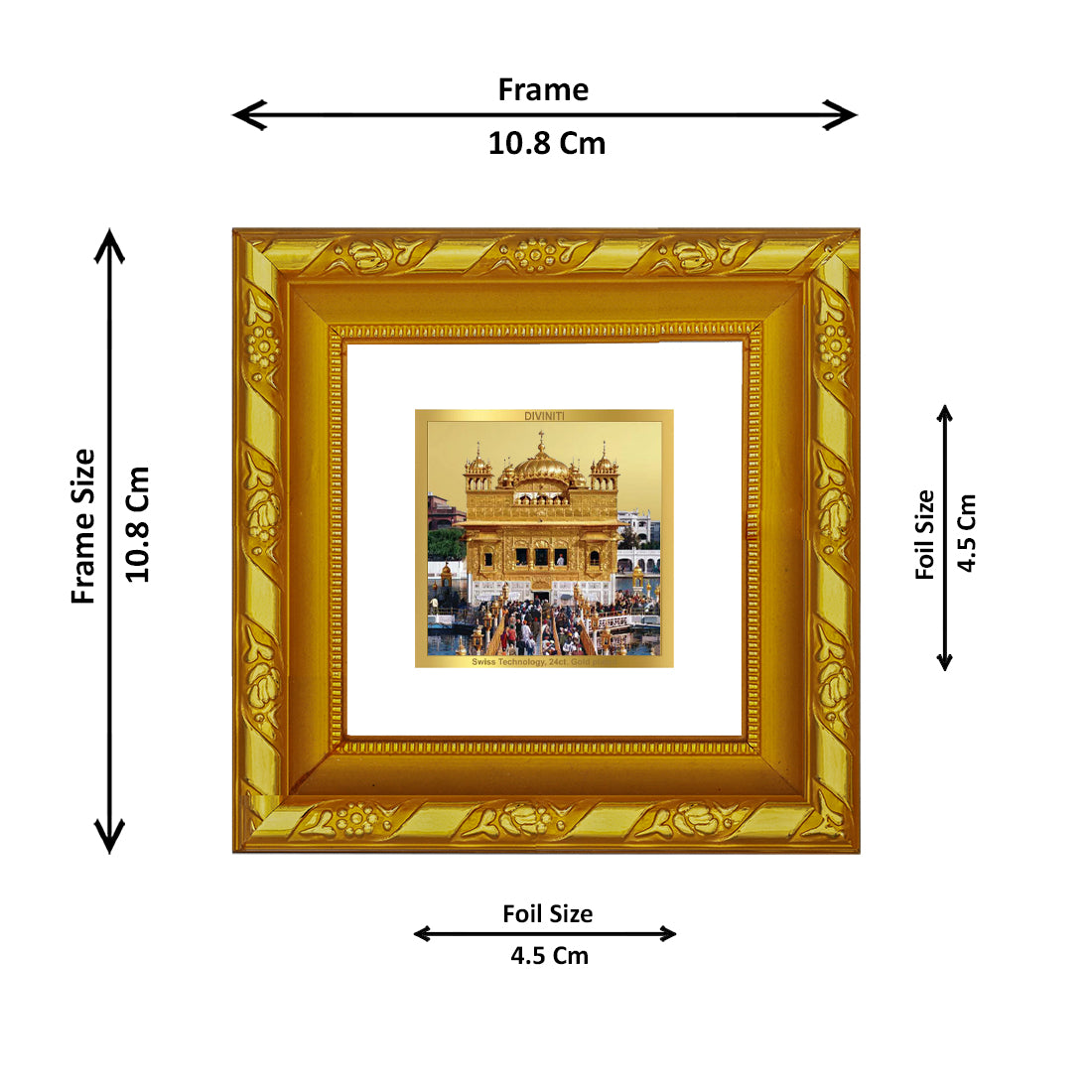 DIVINITI 24K Gold Plated Golden Temple Photo Frame For Home Decor Show
