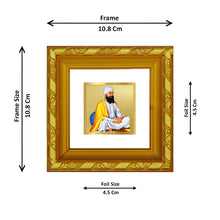 Load image into Gallery viewer, DIVINITI 24K Gold Plated Guru Tegh Bahadur Ji Religious Photo Frame For Home Decor, Puja (10.8 X 10.8 CM)
