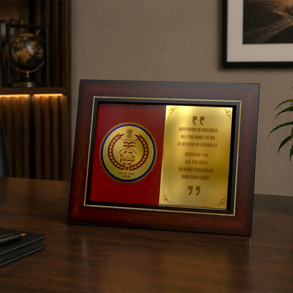 Diviniti Memento with Image Printed on 24K Gold Plated Foil | Premium Personalized Award | Luxury Gift Plaque