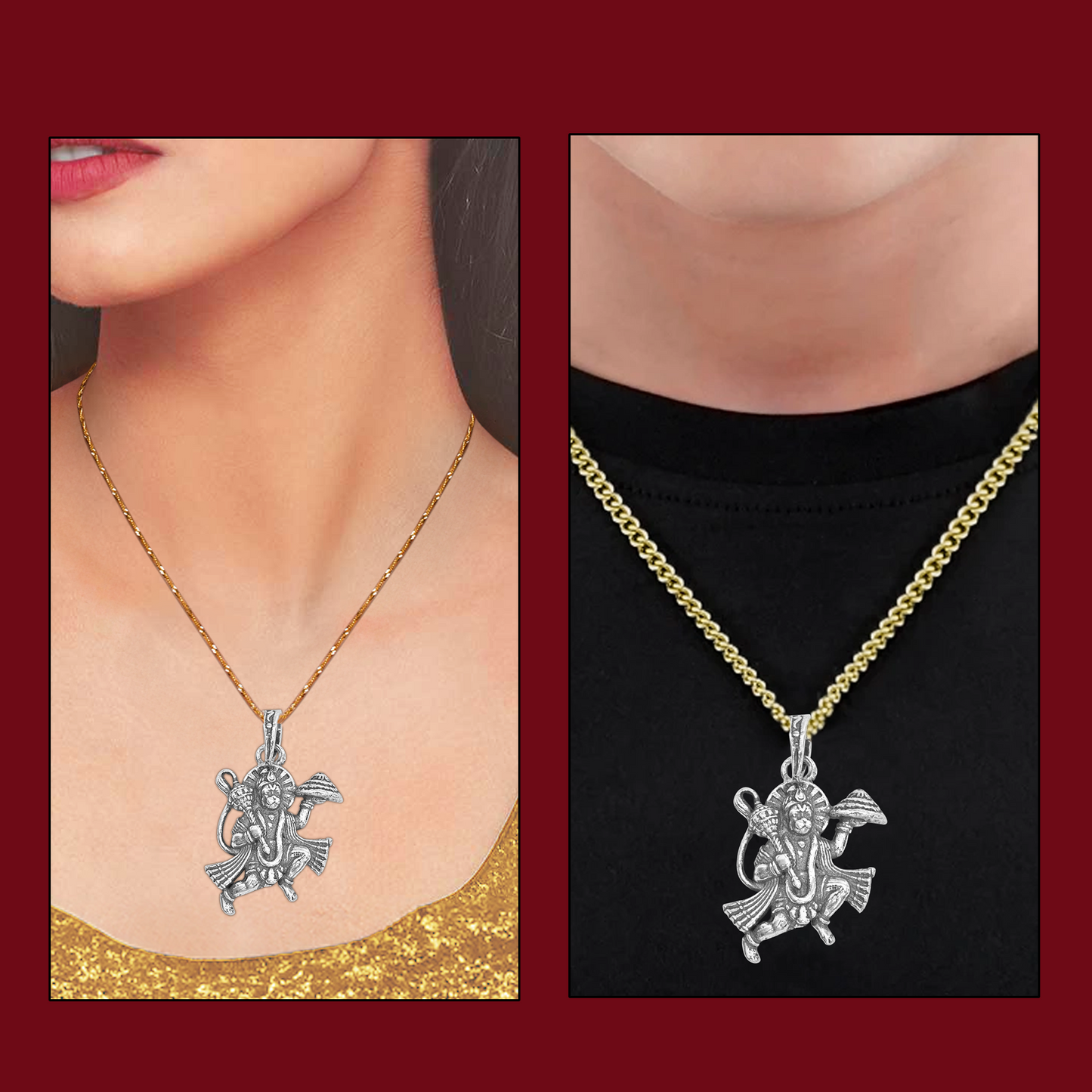 DIVINITI 925 Pure Silver Hanuman with Mountain Pendant for Men, Women & Kids Divine God Pendant for Birthday, Anniversary, Special Occasion Gift (2.3x1.8 CM 6 g)