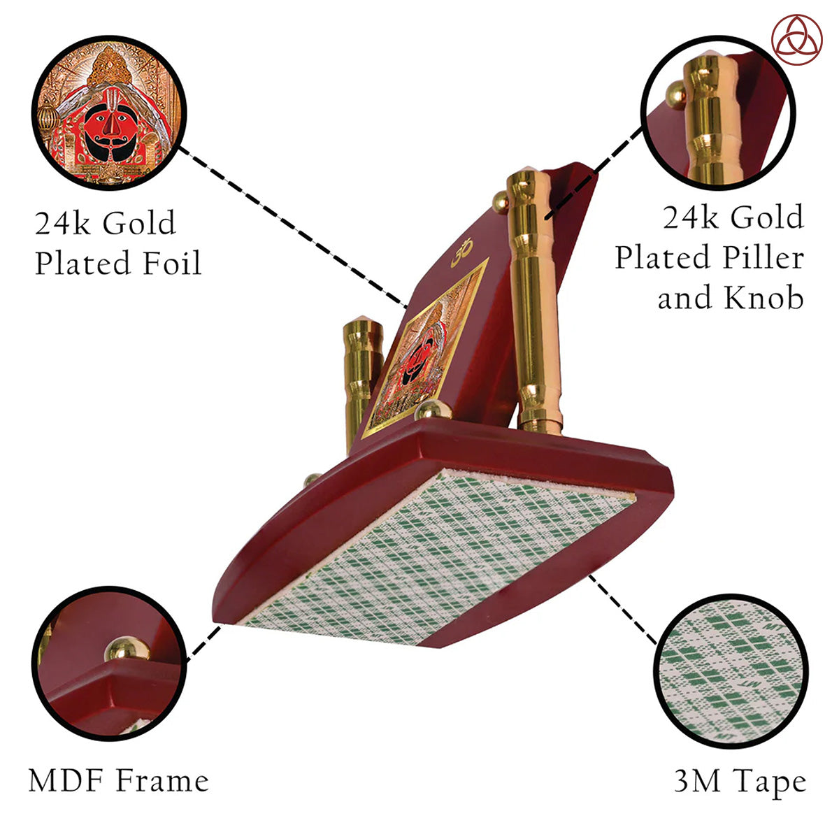 24 Karat Gold Plated Foil Divine Luxury Car Frame