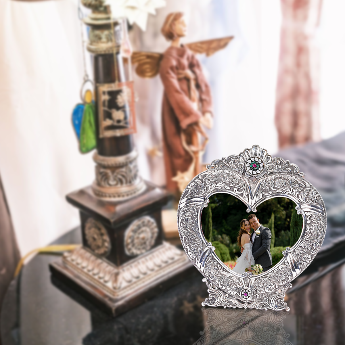 Pure Silver Photo Frame Hearth Design (23x25 cm 334g)