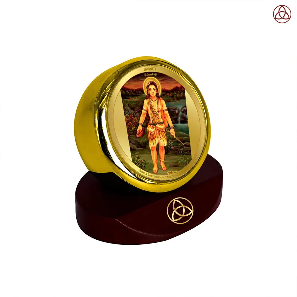 Baba Gorakhnath | Darshani For Car Dashboard Frame in 24K Gold Plated Foil