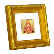 Load image into Gallery viewer, DIVINITI 24K Gold Plated Dagdu Ganesh Photo Frame For Home Decor, Puja, Festival Gift (10.8 X 10.8 CM)

