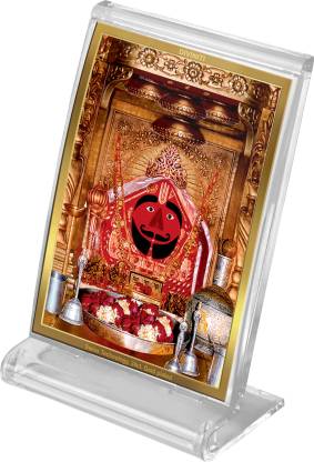 Diviniti 24K Gold Plated Foil Salasar Balaji Frame For Car Dashboard, Home Decor, Puja, Festival Gift (11 x 6.8 CM)