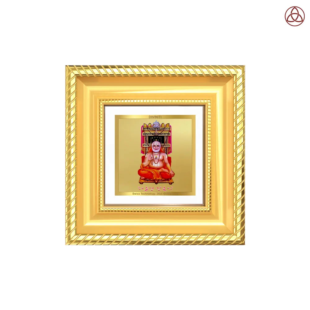 Sri Raghavendra Tirtha Swami | Revered Madhwa Saint Tabletop Frame in 24K Gold Plated Foil