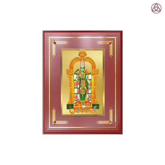 Goddess Meenakshi | Divine Warrior Goddess of Madurai Wall & Tabletop Photo Frame in 24K Gold Plated Foil