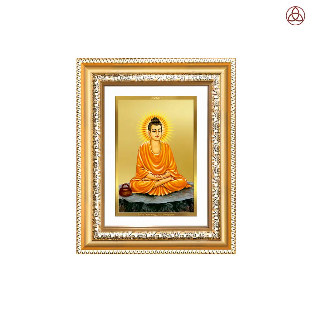 Lord Buddha| Wall & Tabletop Photo Frame in 24K Gold Plated Foil