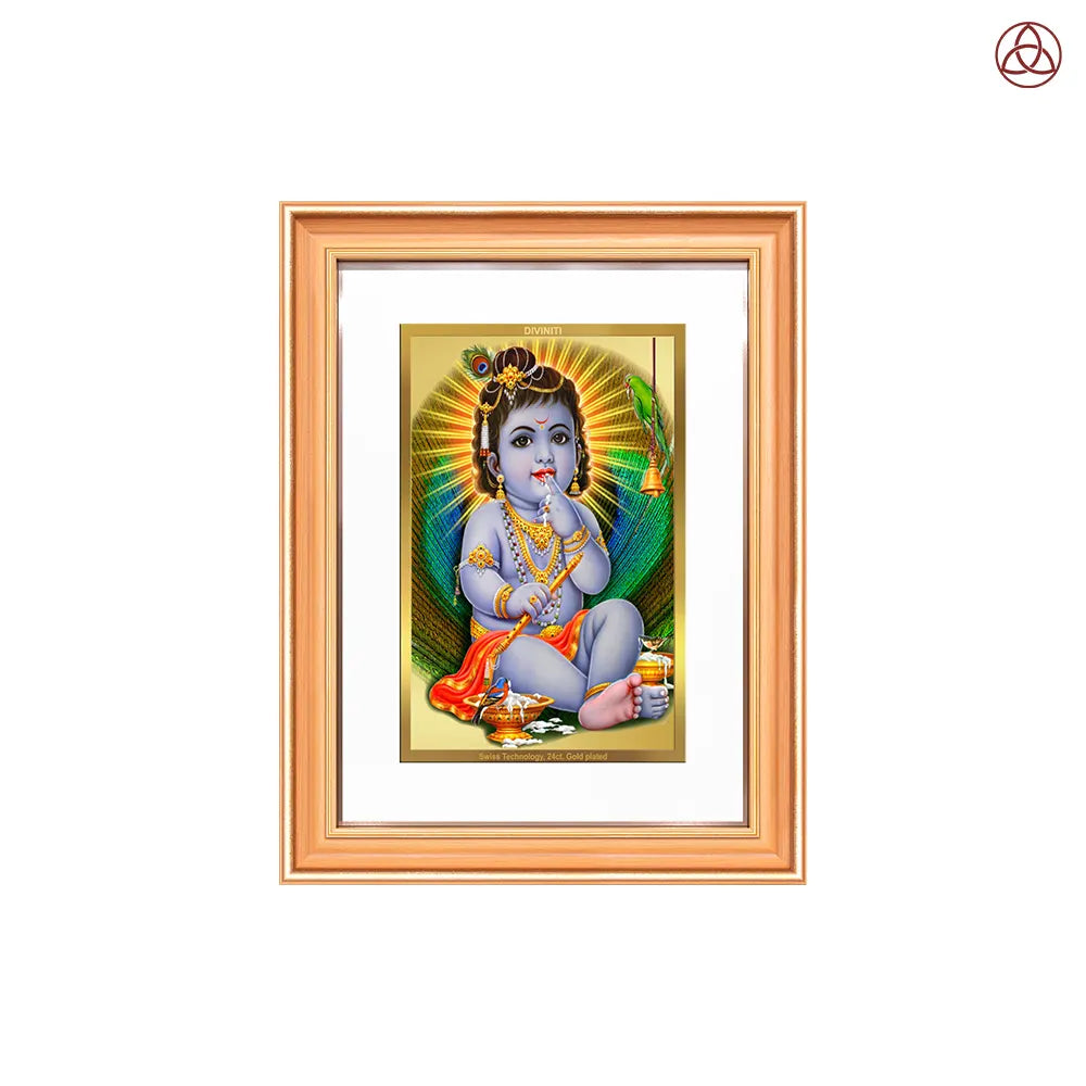 Bal Gopal | Baby Krishna | Devakinandana for Wall Photo Frame in 24K Gold Plated Foil