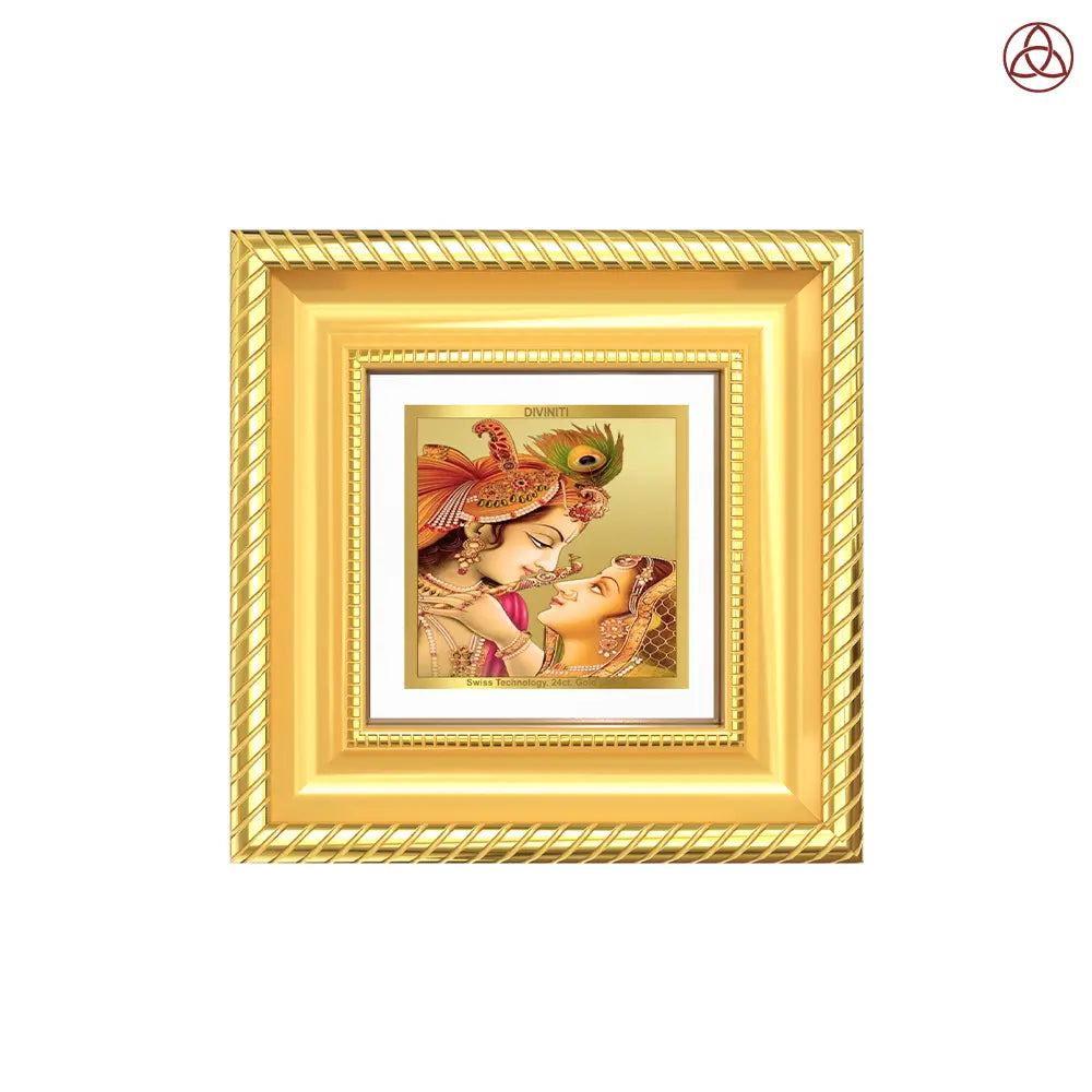 Krishna with Flute | Lord Krishna Tabletop Frame in 24K Gold Plated Foil