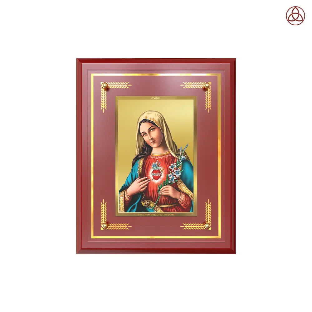 Mother Mary | Blessed Virgin Wall & Tabletop Photo Frame in 24K Gold Plated Foil