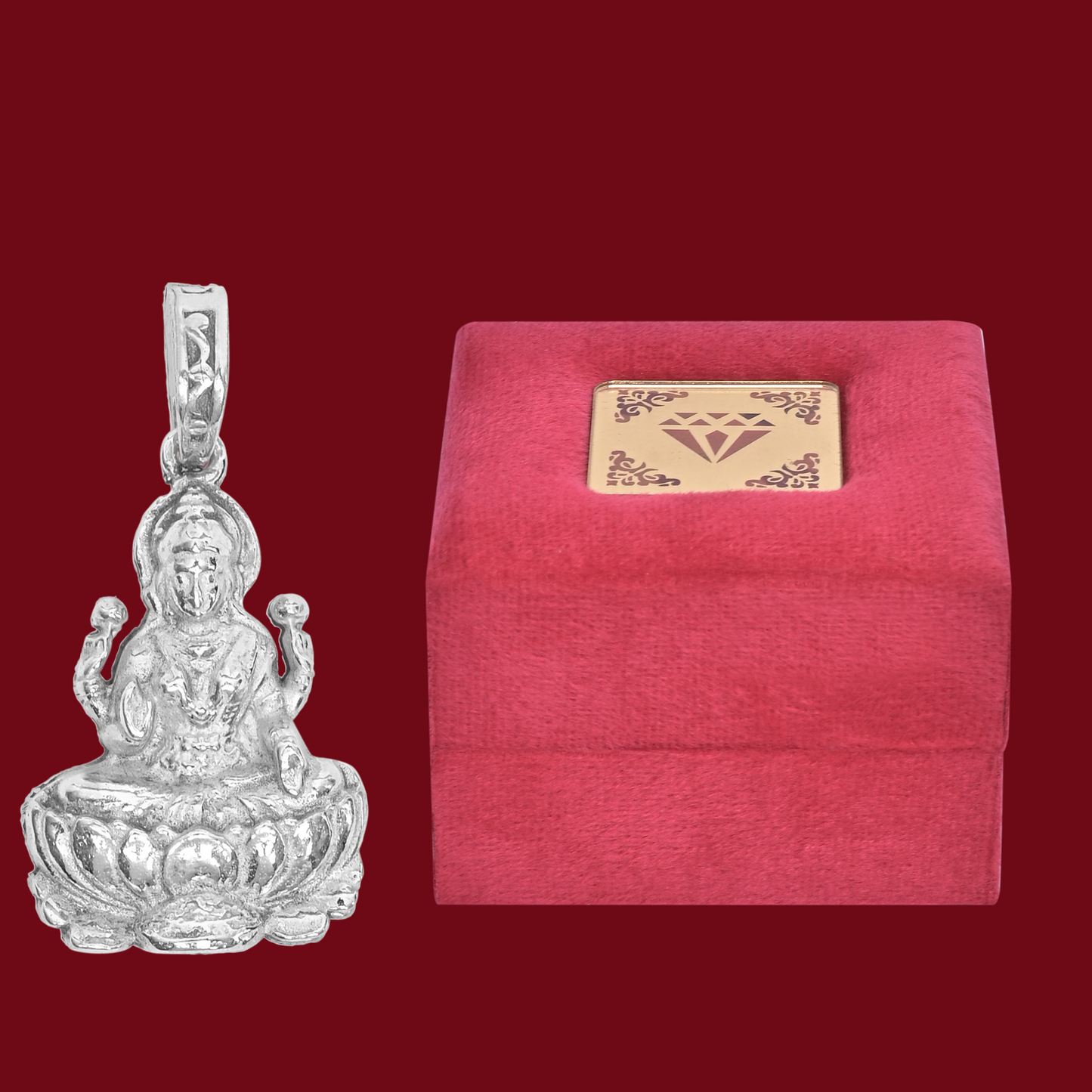 925 Pure Silver Laxmi Pendant for Men, Women & Kids Divine God Pendant for Birthday, Anniversary, Special Occasion Gift (2.2x1.6 CM 6 g)