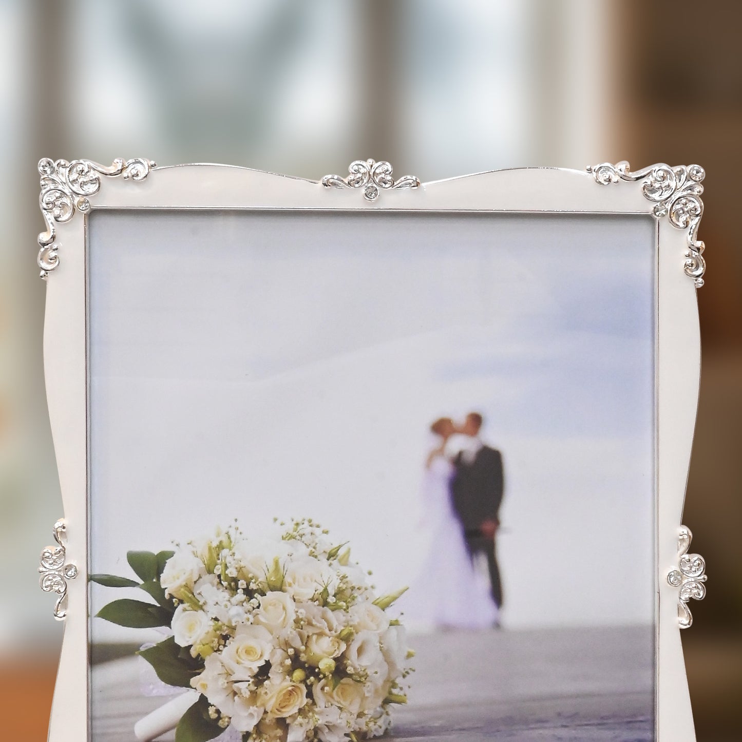 DIVINITI 999 Silver Plated Photo Frame for Luxurious Home Office Décor, Wall Hanging Beautiful Diwali Gift (22.5x27.5 CM)