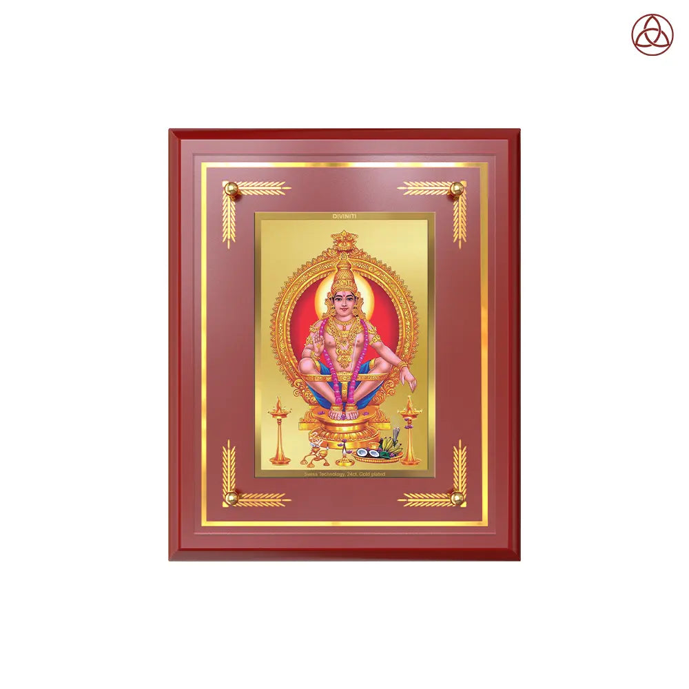 Lord Ayyappan | Hariharan for Wall & Tabletop Photo Frame in 24K Gold Plated Foil