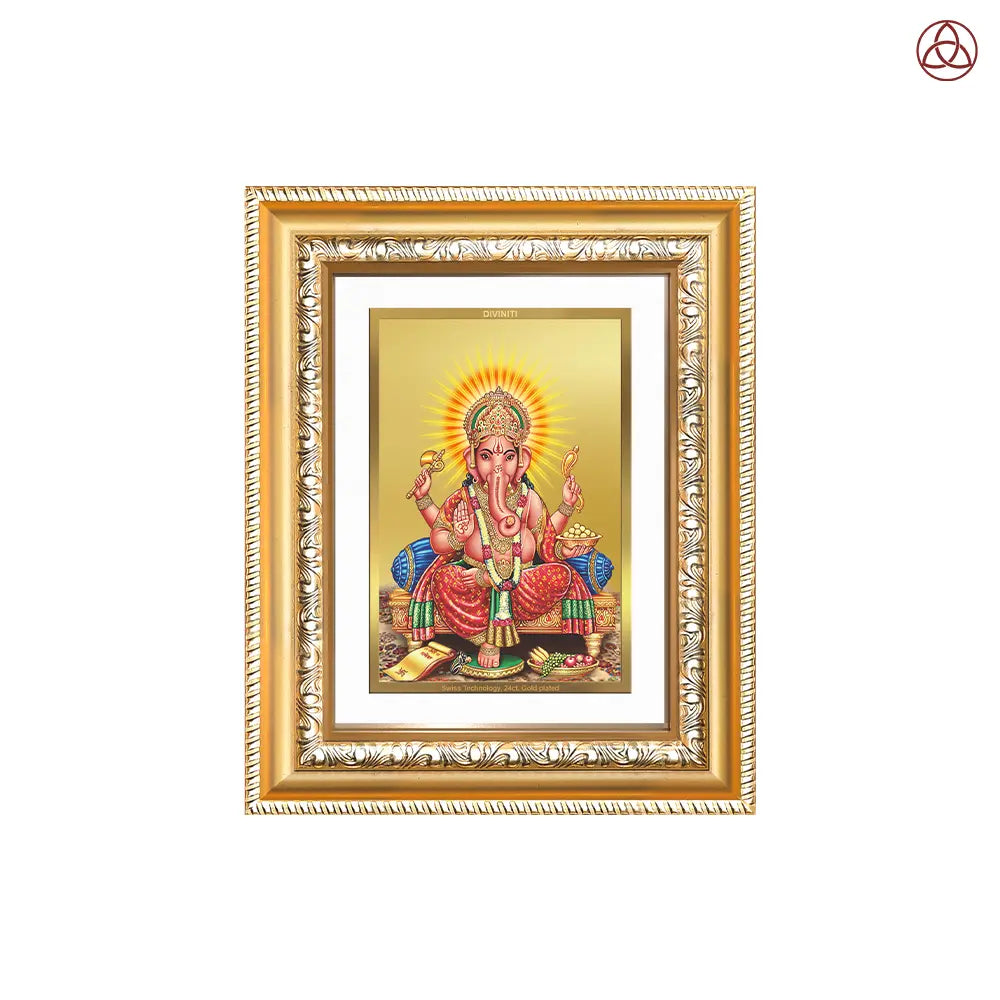Ganesha | Lord Ganpati Wall & Tabletop Photo Frame in 24K Gold Plated Foil