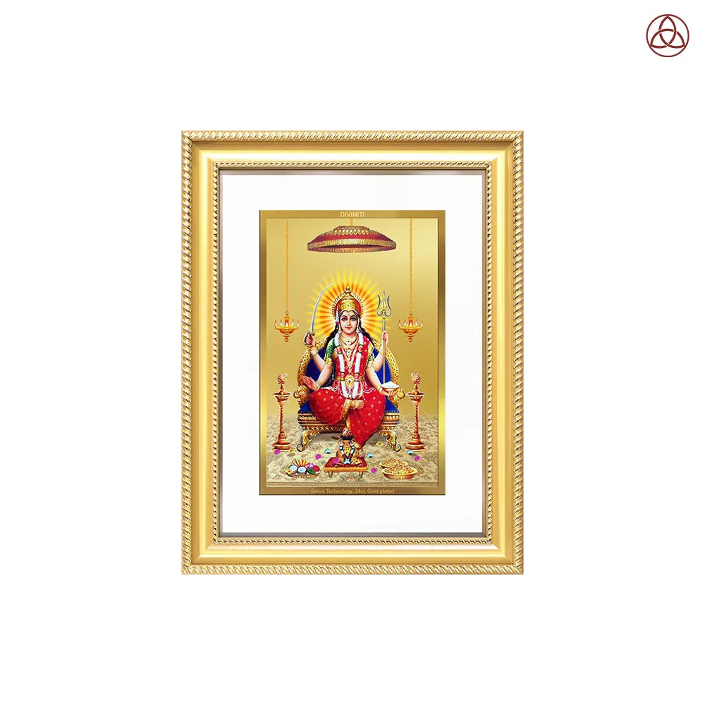 Santoshi Mata | Goddess of Contentment & Fulfilment Wall Photo Frame in 24K Gold Plated Foil