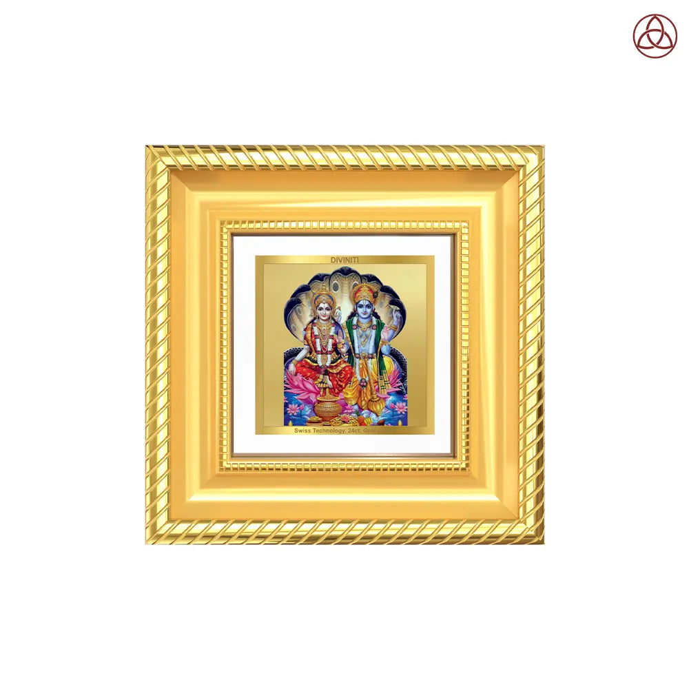Lakshmi Vishnu | Divine Consort Tabletop Frame in 24K Gold Plated Foil