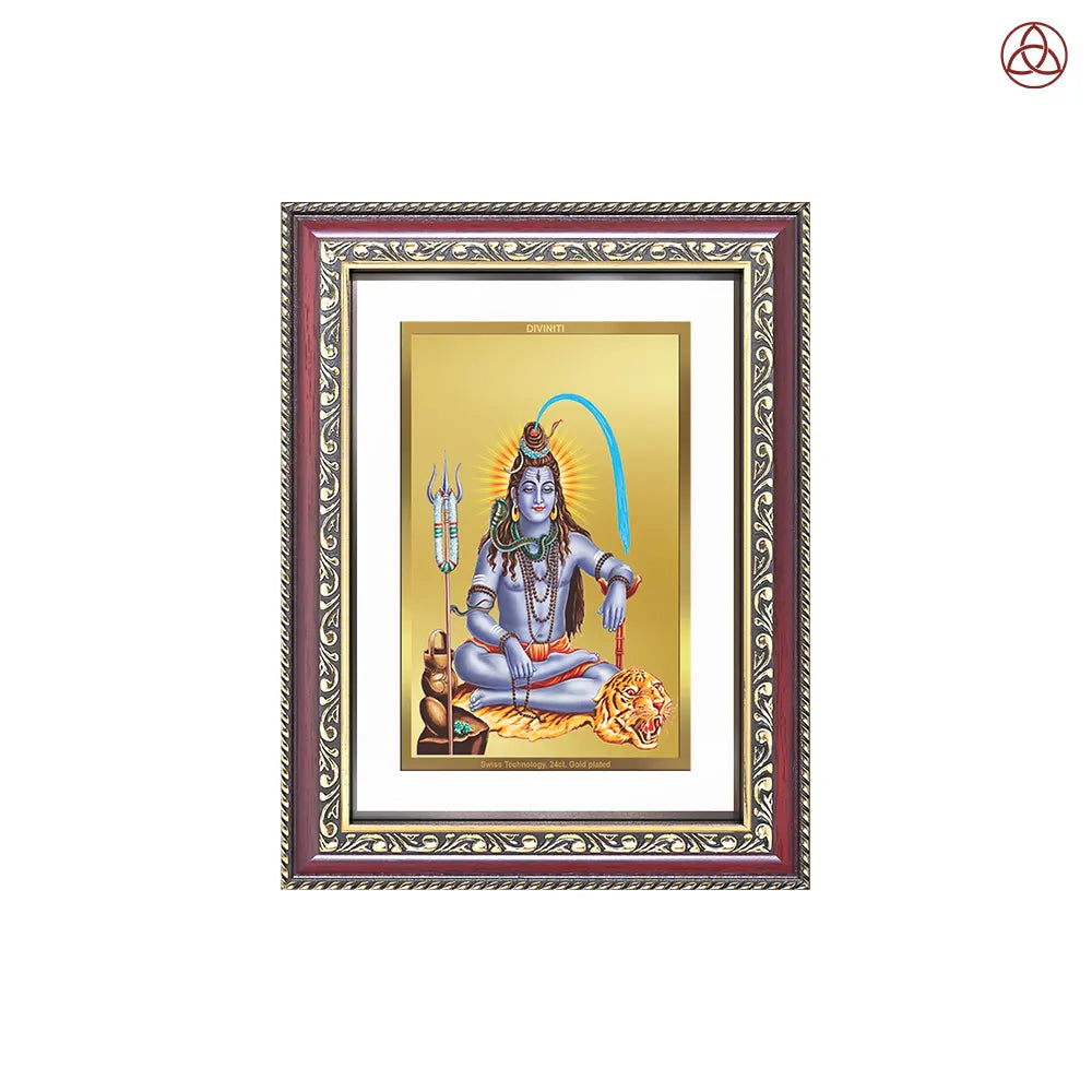 Lord Shiva | Mahadev The Supreme Consciousness Wall & Tabletop Photo Frame in 24K Gold Plated Foil
